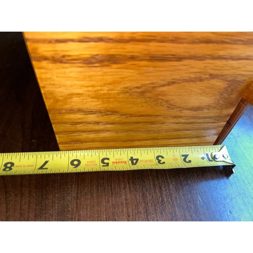 Vintage wood wooden roll-top Jewlery box with drawer bread box style